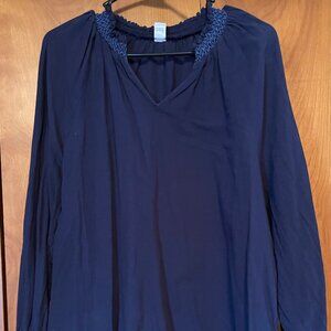 Old Navy Size L Blue Top w/ Smocking